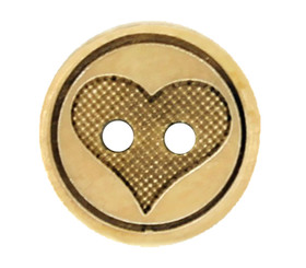 Carved Heart Pattern Concave Wooden Buttons - 14mm - 9/16 inch