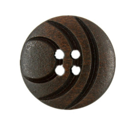 Arcs Carving Brown Wooden Buttons - 23mm - 7/8 inch