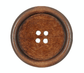 Light Brown Wooden Buttons - 40mm - 1 9/16 inch