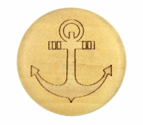 Anchor Pattern Carving Wooden Buttons - 25.5mm - 1 inch