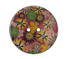 Various Daisy Picture Coconut Buttons - 25mm - 1 inch