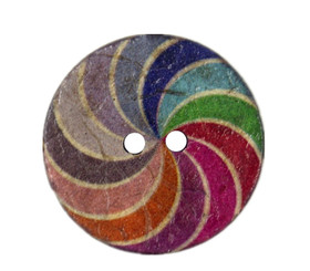 Rainbow Spiral Coconut Buttons - 25mm - 1 inch