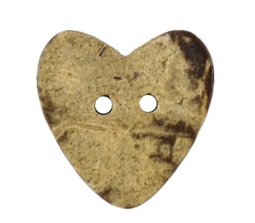 Heart Shaped Coconut Buttons - 15mm - 5/8 inch