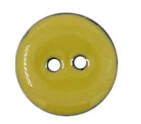 Khaki Yellow Enamel Coconut Buttons - 18mm - 11/16 inch
