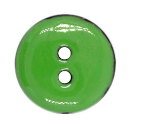Retro Green Enamel Coconut Buttons - 18mm - 11/16 inch