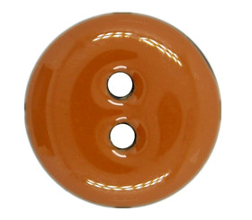 Orange Enamel Coconut Buttons - 18mm - 11/16 inch