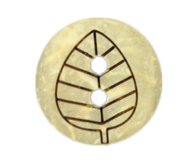 Broad Leaf Pattern Wooden Buttons - 15mm - 5/8 inch