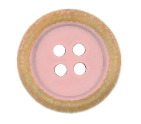 Retro Brushed Effect Baby Pink Wooden Buttons - 18mm - 11/16 inch