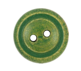 Brushed Green Orange Back Wooden Buttons - 13mm - 1/2 inch
