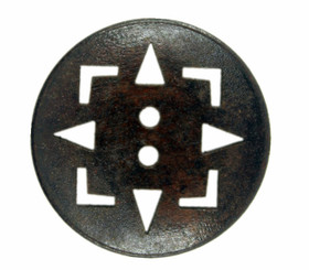 Openwork Octastar Design Brown Wooden Buttons - 30mm - 1 3/16 inch