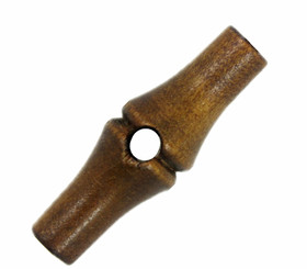 Bamboo Joint Design Brown Wooden Toggles - 35mm - 1 3/8 inch