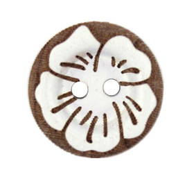 White Plum Flower Carving Wooden Buttons - 18mm - 11/16 inch