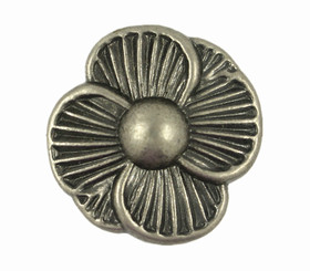 Nickel Silver Flower Metal Shank Buttons - 20mm - 3/4 inch