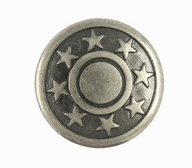 Star Decorative Border Nickel Silver Metal Shank Buttons - 20mm - 3/4 inch