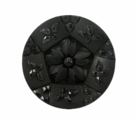 Sakura and Petals Black Resin Buttons - 22mm - 7/8 inch
