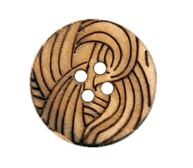 Pyrography Carving Pattern Surface Wooden Buttons - 15mm - 5/8 inch