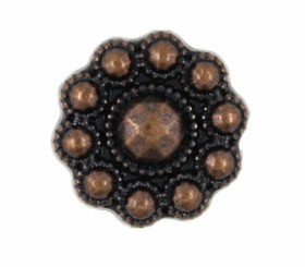 Beads Flower Copper Metal Shank Buttons - 13 mm - 1/2 inch