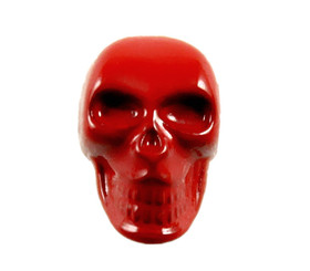 Skull Metal Shank Buttons in Red Color  - 25mm - 1 inch - 2 pcs