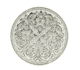 Flower Mandala Silver Metal Shank Buttons - 23mm - 7/8 inch