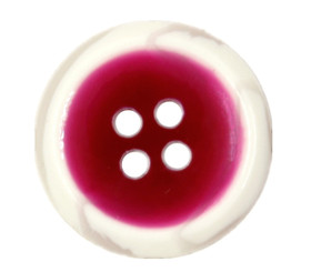 Red Enamel White Resin Buttons - 20mm - 3/4 inch