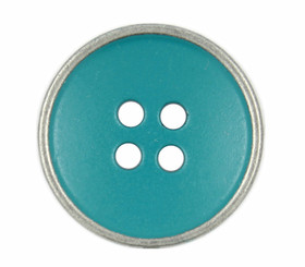 Cyan Green Gunmetal Metal Hole Buttons - 23mm- 7/8 inch