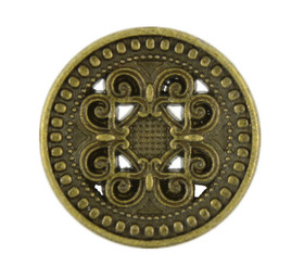 Flower Swirls Openwork Antique Brass Metal Shank Buttons - 21mm - 13/16 inch