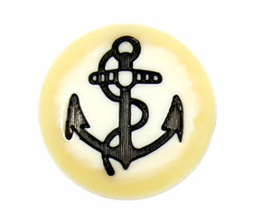 Retro Beige Resin Shank Buttons with Black Hemp Rope and Anchor Pattern - 17mm - 11/16 inch