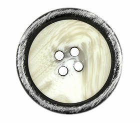 Beige Marble Pattern Brushed Black Edge Matte Finish Surface Resin Buttons - 34mm - 1 5/16 inch