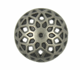 Nickel Silver Openwork Prism Flower Engraving Domed Metal Shank Buttons - 9mm - 5/16 inch