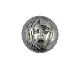 Woman Face Nickel Silver Metal Rivet Set - 9mm - 5/16 inch