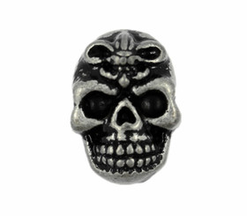 Skull King Retro Silver Metal Screw Back Rivet Set - 16mm - 5/8 inch