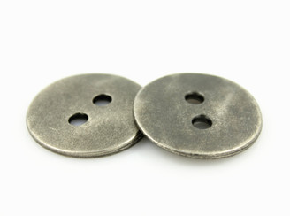 Minimalist Nickel Silver Hole Buttons - 25mm - 1 inch