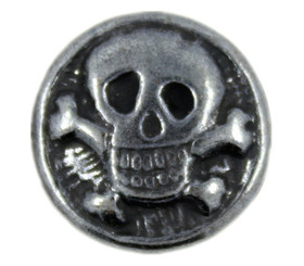 Funky Skull Gunmetal Metal Shank Buttons - 23mm - 7/8 inch