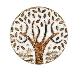 The Big Tree White Rust Metal Shank Buttons - 25mm - 1 inch