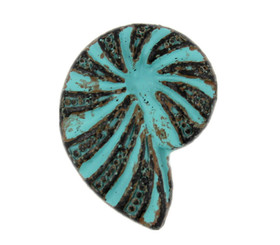 Ammonite Green Patina Metal Shank Buttons - 20mm - 3/4 inch