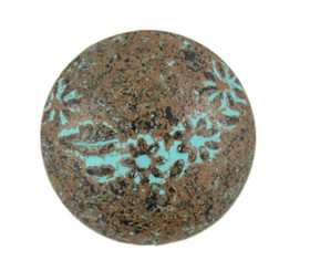 Half Wreath Domed Metal Shank Buttons in Green Rust Color - 19mm - 3/4 inch