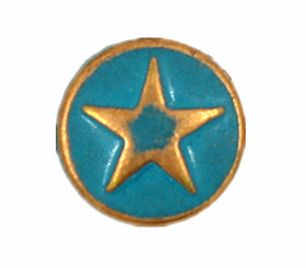 Copper Star with Cyan Painting Metal Rivet Sets - 8mm - 5/16 inch