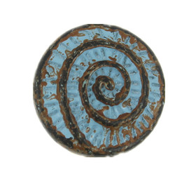 Spiral Shell Blue Patina Metal Shank Buttons - 15mm - 5/8 inch