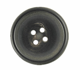 Raised Edge Black Horn Buttons - 25mm - 1 inch