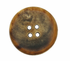 Raised Edge Brown Horn Buttons - 23mm - 7/8 inch