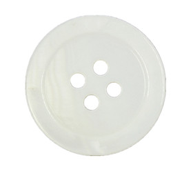 Raised Edge White Shell Buttons - 23mm - 7/8 inch