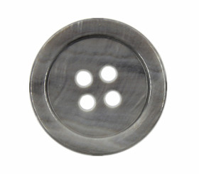 Raised Edge Gray Shell Buttons - 23mm - 7/8 inch