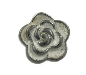Gunmetal White Color Rose Metal Shank Buttons - 8mm - 5/16 inch