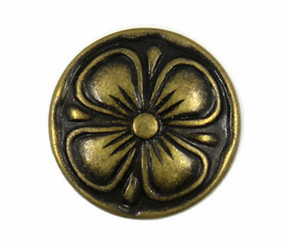Antique Brass Clover Metal Shank Buttons - 15mm - 5/8 inch