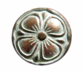 Copper White Patina Clover Metal Shank Buttons - 15mm - 5/8 inch