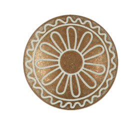 Copper White Flower Carving Metal Shank Buttons - 28mm - 1 1/8 inch
