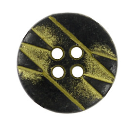 ZIG-ZAG Lines Gunmetal and Yellow Metal Hole Buttons - 12mm - 1/2 inch