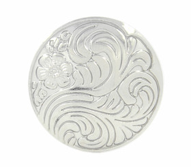 Flower Silver Metal Shank Buttons - 23mm - 7/8 inch