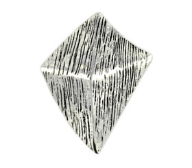 Lines Diamond Shape Retro Silver Metal Shank Buttons - 32mm - 1 1/4 inch