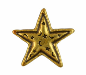 Starry Night Star Metal Shank Buttons in Oxidized Brass Color - 20mm - 3/4 inch